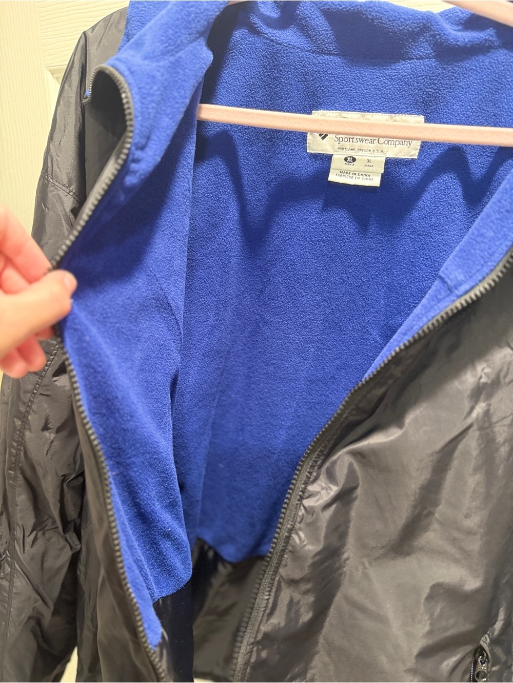 Vintage Columbia Sportswear Men’s XL Fleece-Lined Full Zip Jacket Coat Black - Picture 7 of 8